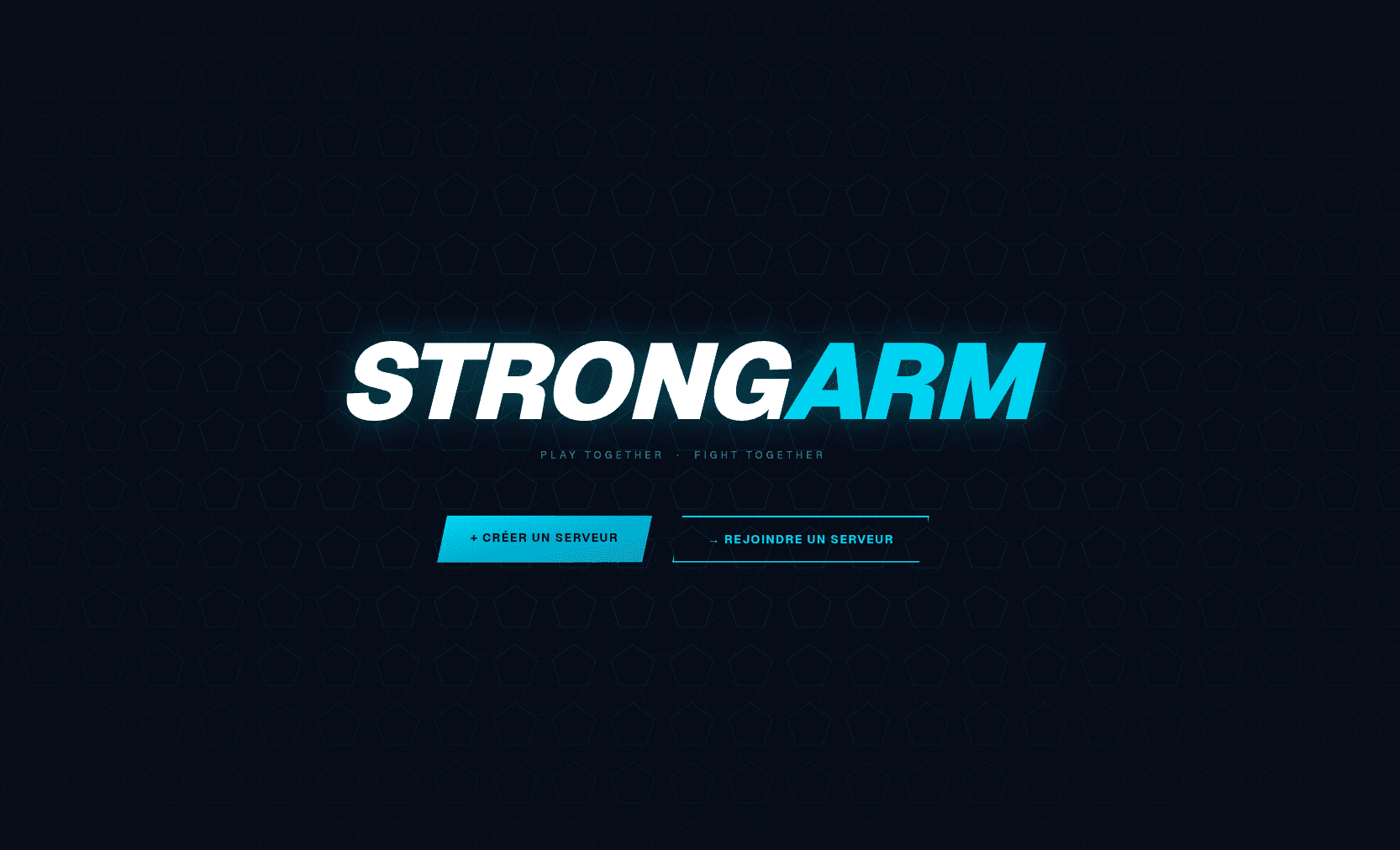 Écran d'accueil du jeu StrongArm